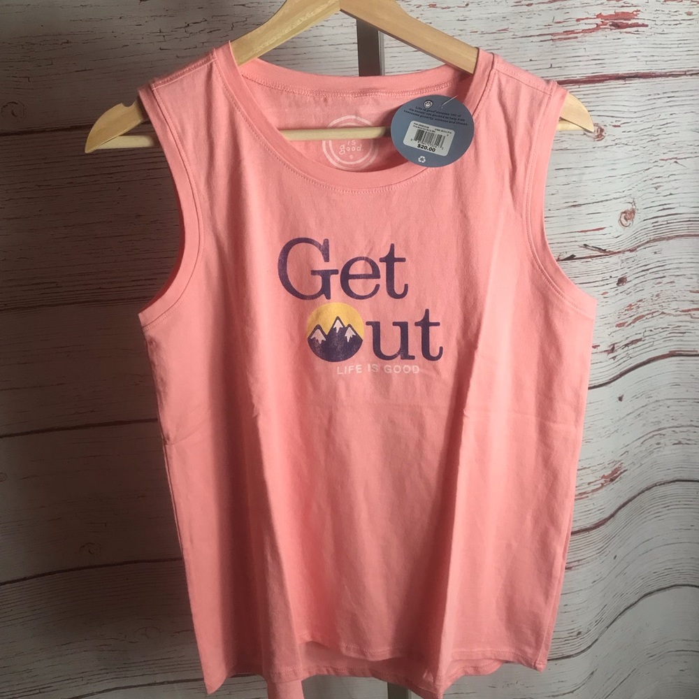 NWT Life Is Good "Get Out" Muscle Tank Top